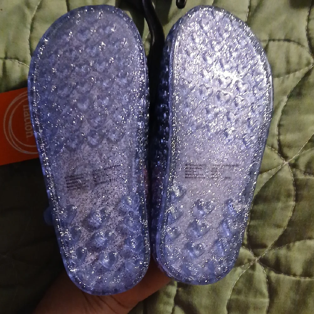 Wonder Nation Kids' Glittery Purple Floral Sandals